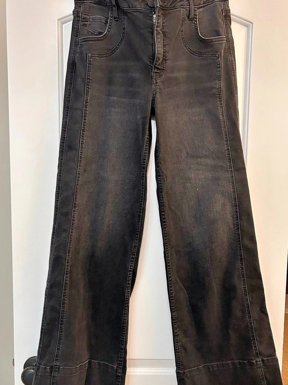 KUT Meg Wide Leg Jeans in Black Size 6
